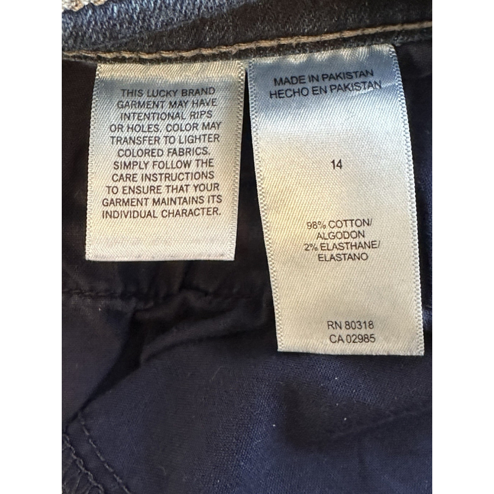 Lucky Brand High Rise Flare Stevie Denim Jeans Womens Size 14 / 32 Blue Raw Hem - Picture 9 of 16